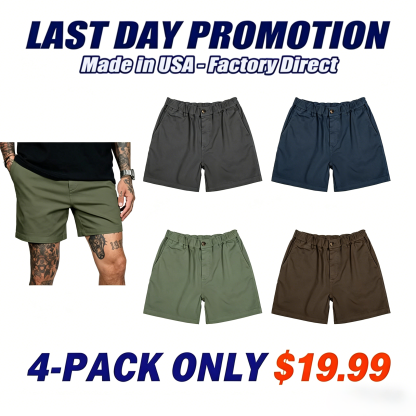 Men's Casual Stretch Twill Cotton Chino Shorts