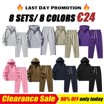 Men's Plain Basic Regular Fit Casual Drop Shoulder Half Zip Zippers Sweatsuit Set