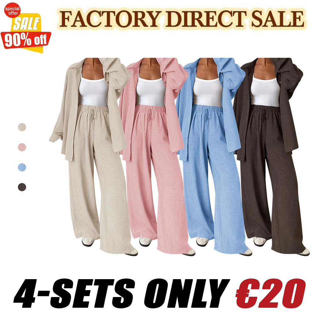 Women's Casual Sporty Shirt and Long Pants Set