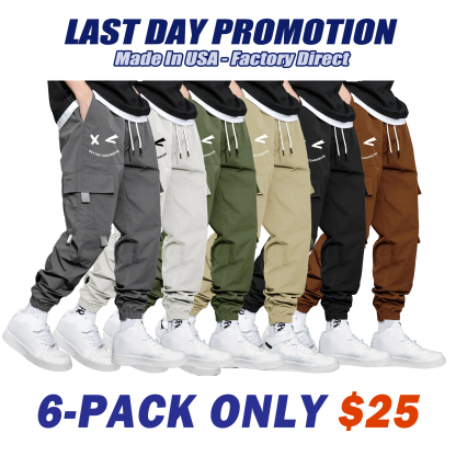 Men's Cartoon Face & Letter Print Drawstring Waist Cargo Pants