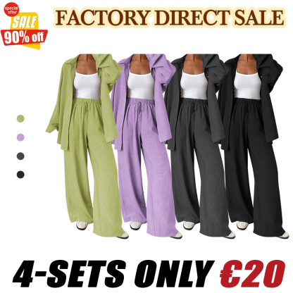Women's Casual Sporty Shirt and Long Pants Set