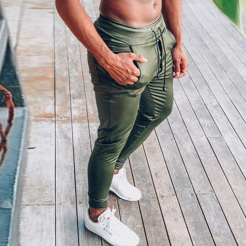 Casual Solid Leather Pants