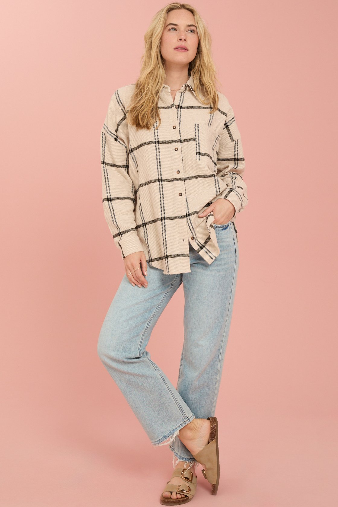 Isabella Plaid Button Up Top
