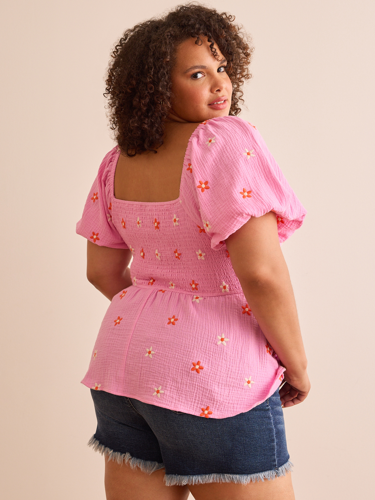 Olivia Embroidered Babydoll Top