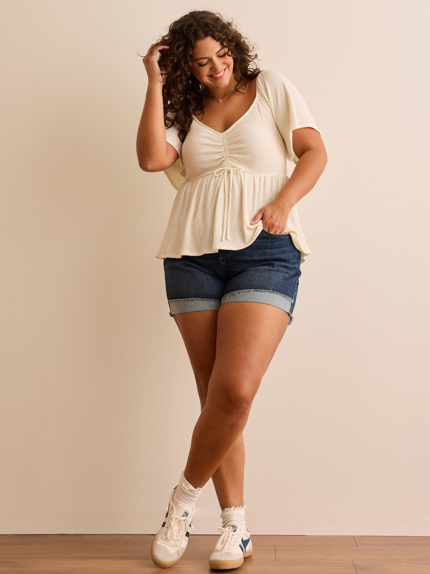 Amira Ribbed Babydoll Top