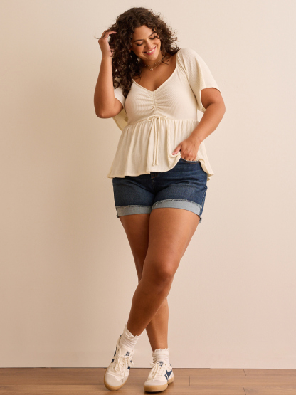 Amira Ribbed Babydoll Top