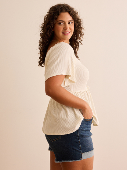 Amira Ribbed Babydoll Top
