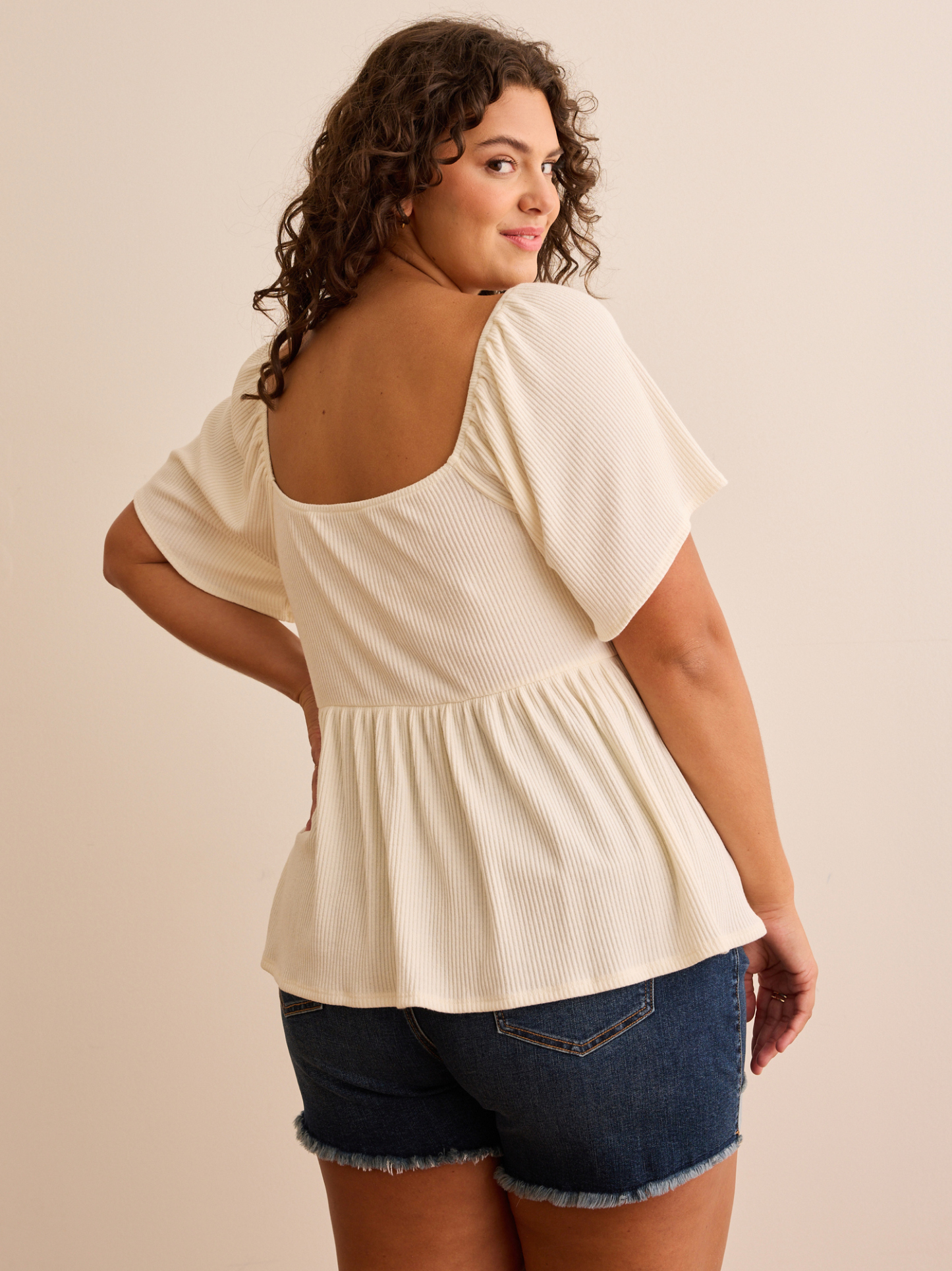 Amira Ribbed Babydoll Top