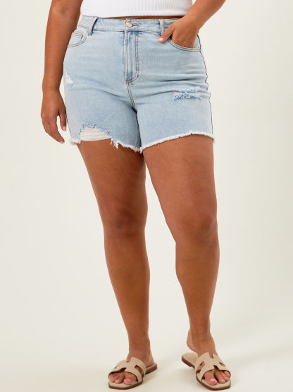 Lori Fray Hem Denim Shorts
