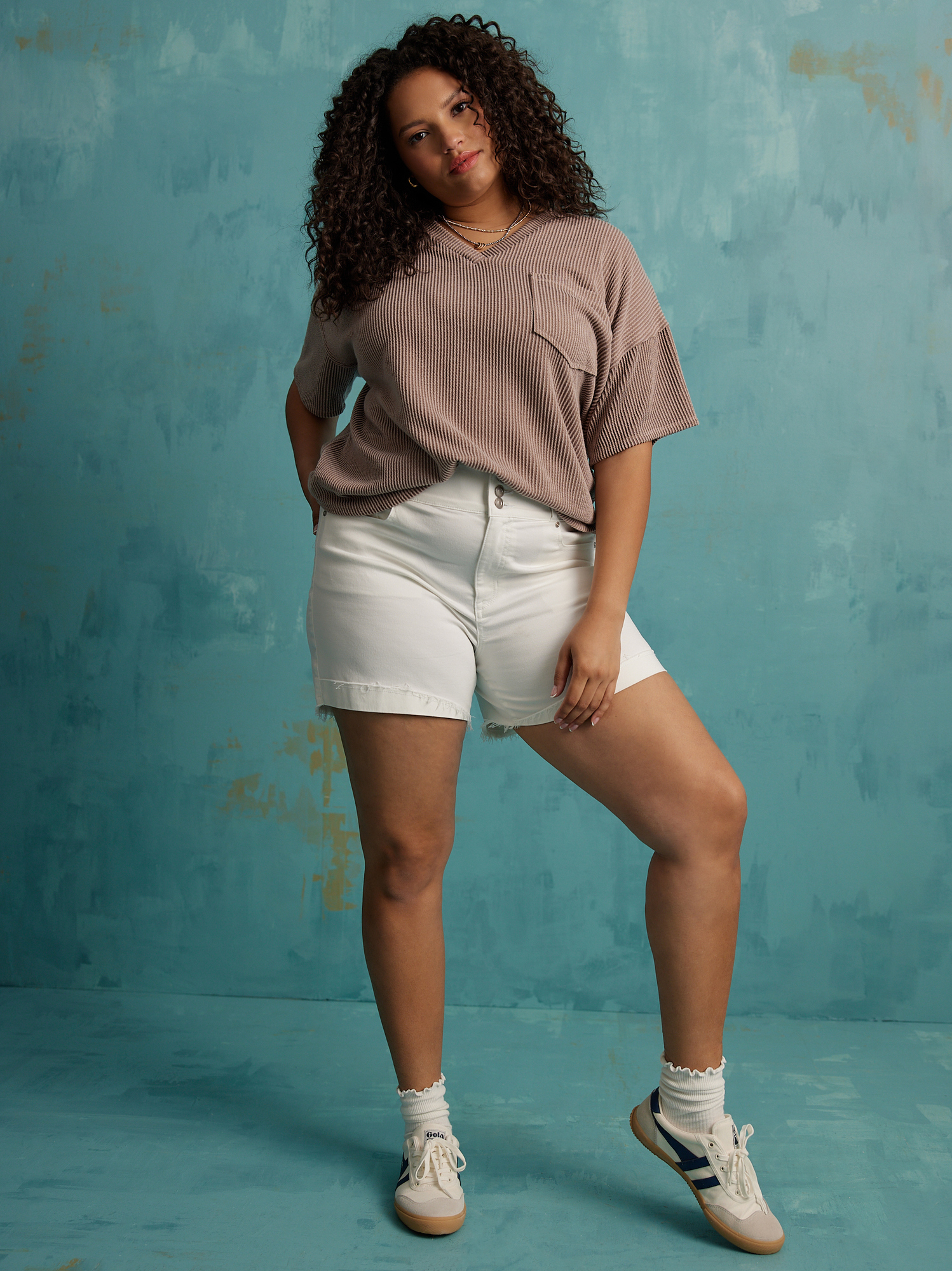 Live in 3 Button Denim Shorts