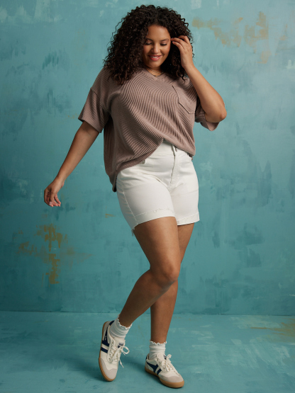 Live in 3 Button Denim Shorts