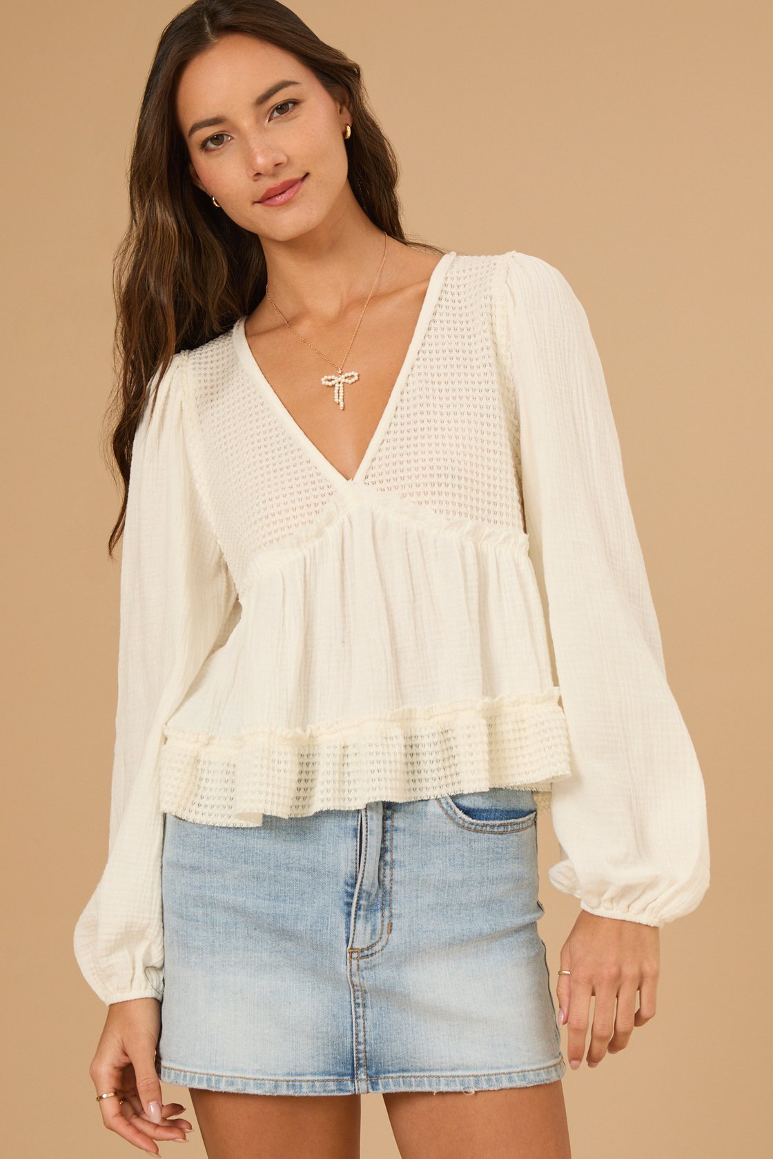 Catarina Long Sleeve Babydoll Top