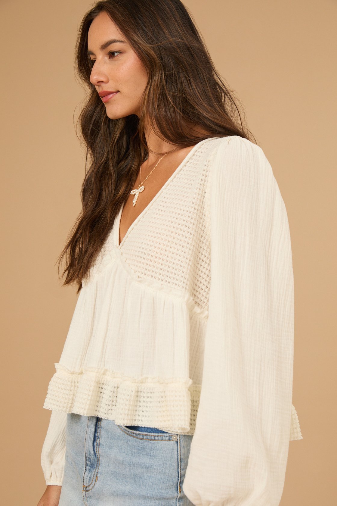 Catarina Long Sleeve Babydoll Top