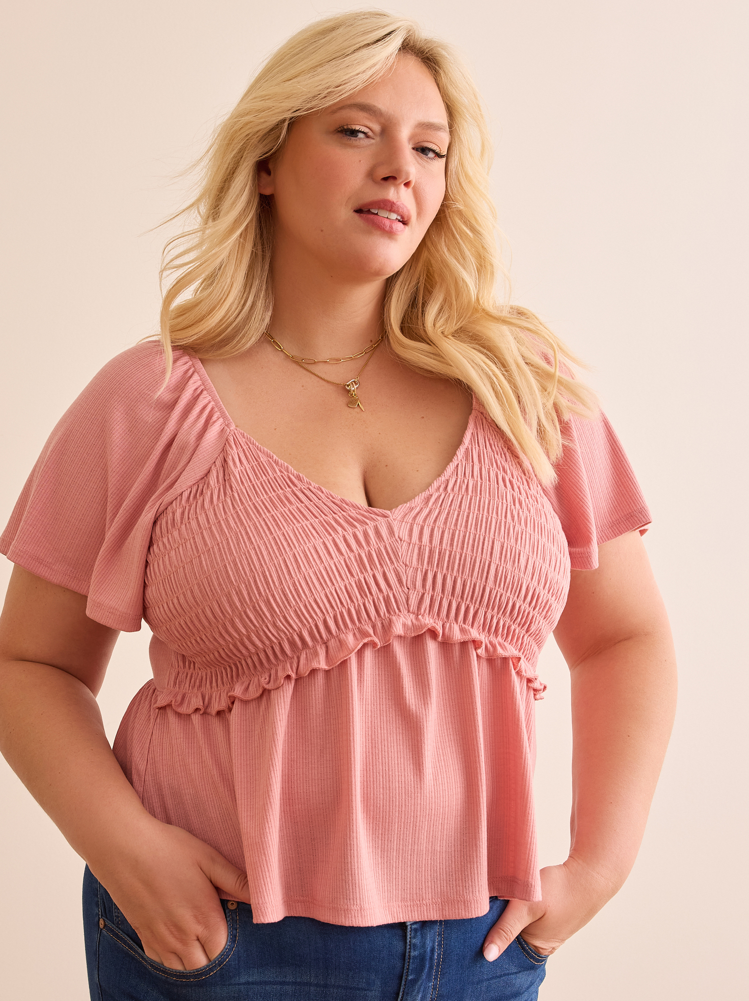 Freya V Neck Babydoll Top