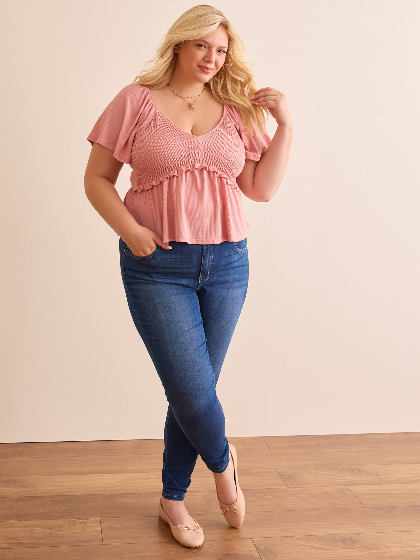 Freya V Neck Babydoll Top