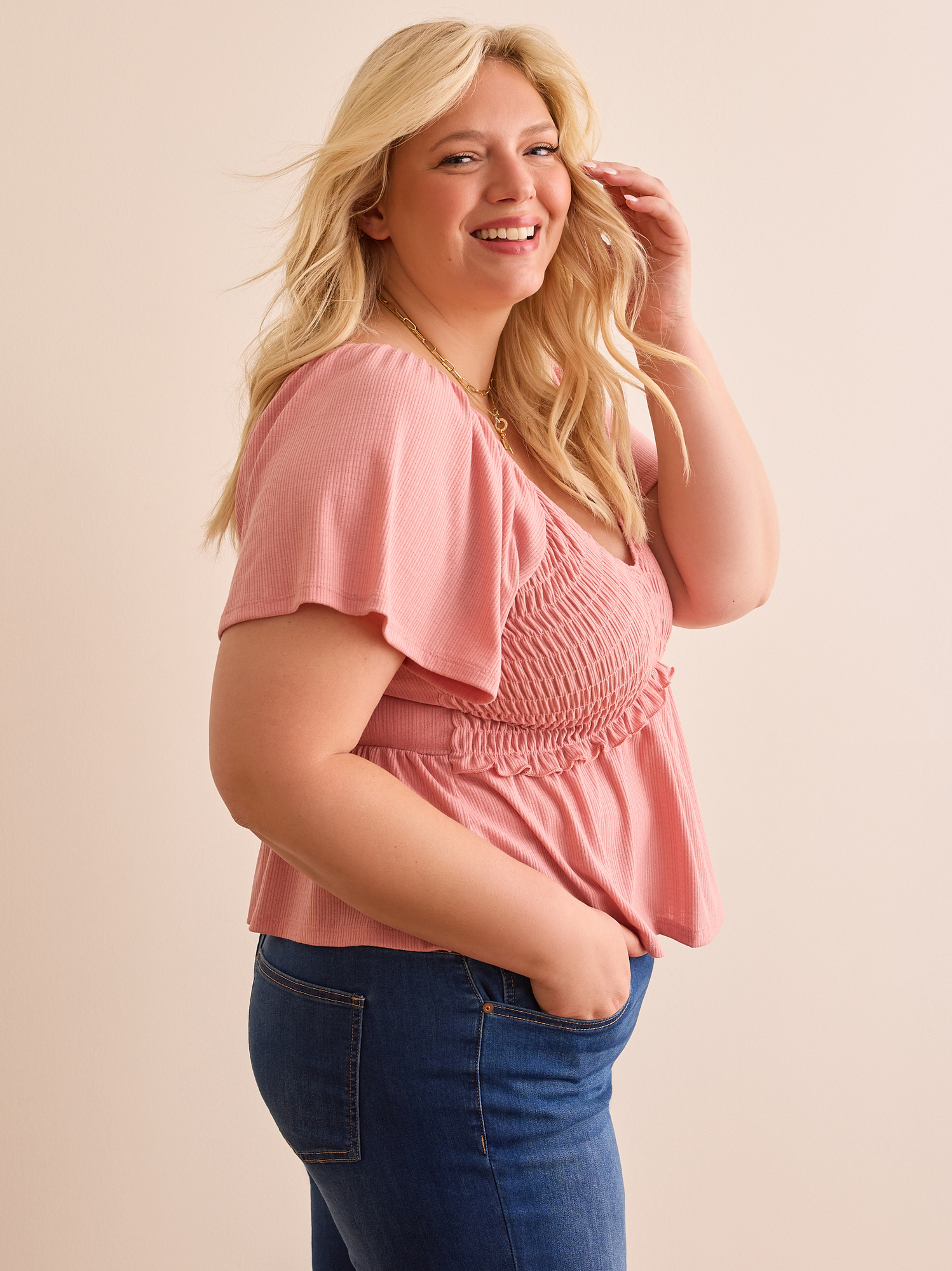 Freya V Neck Babydoll Top