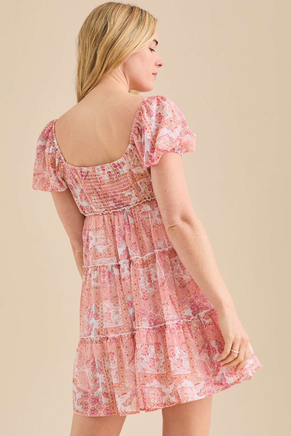 Chessy Patchwork Mini Dress