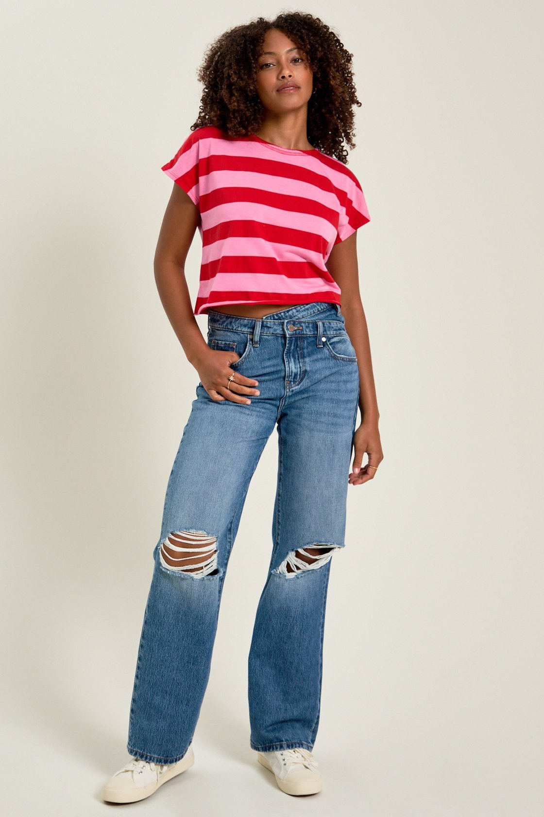 Summer Wide Stripe Muscle Tee