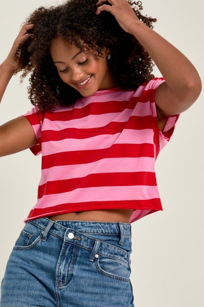 Summer Wide Stripe Muscle Tee