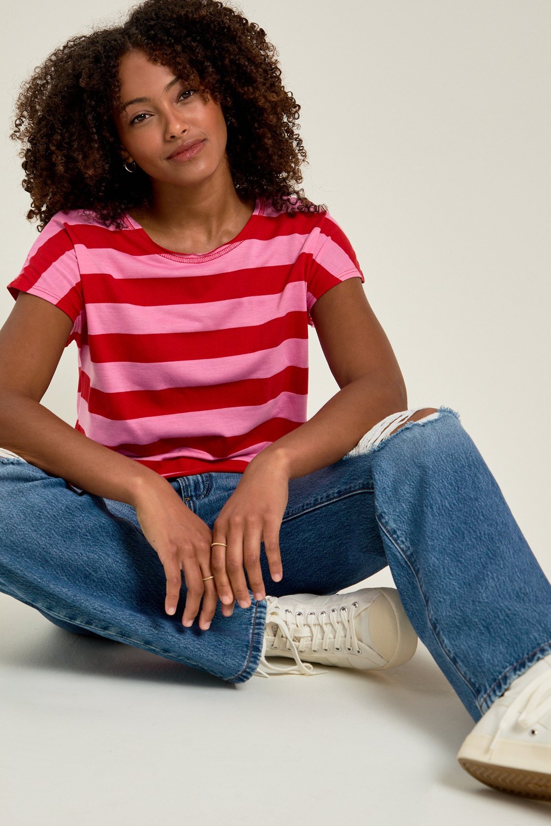 Summer Wide Stripe Muscle Tee