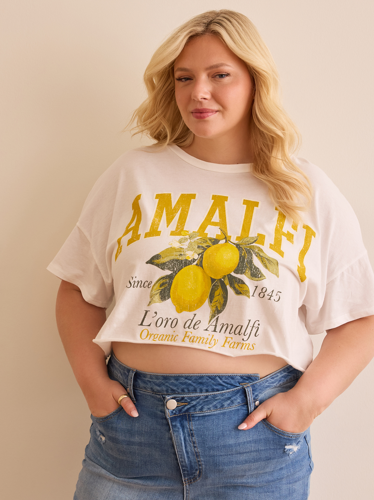 Amalfi Lemon Cropped Graphic Tee