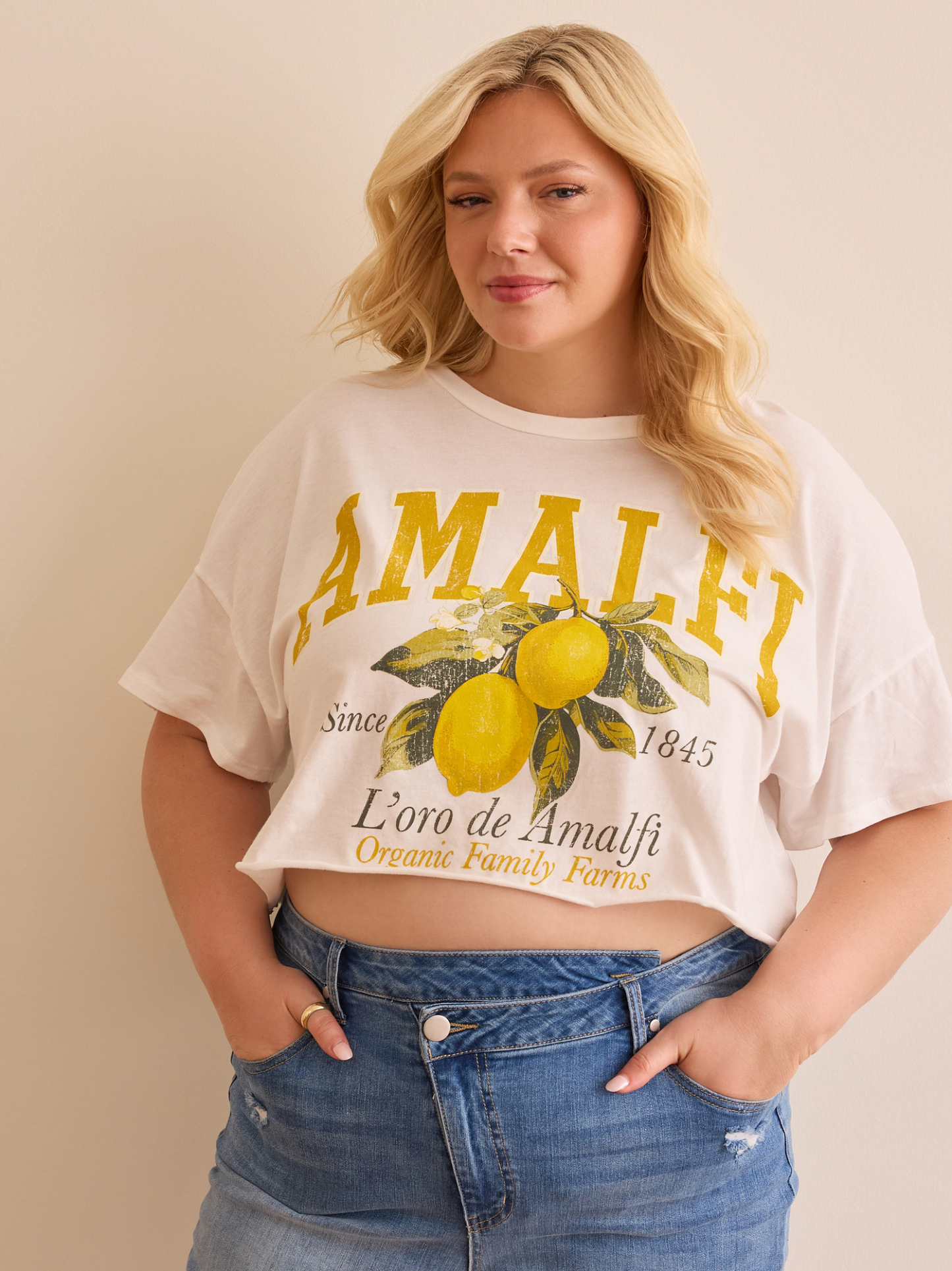 Amalfi Lemon Cropped Graphic Tee