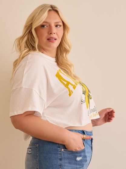 Amalfi Lemon Cropped Graphic Tee