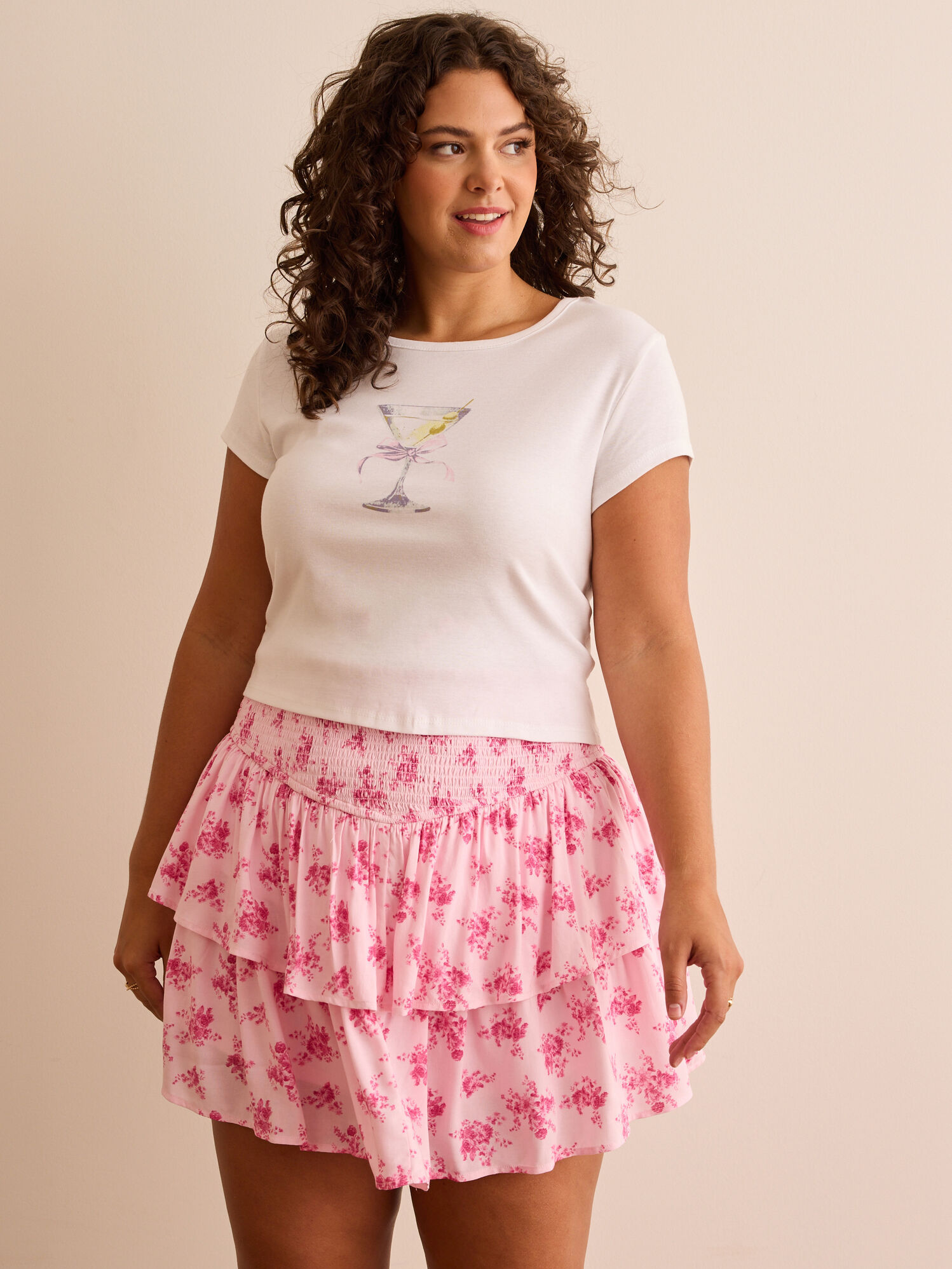 Bow Martini Graphic Baby Tee