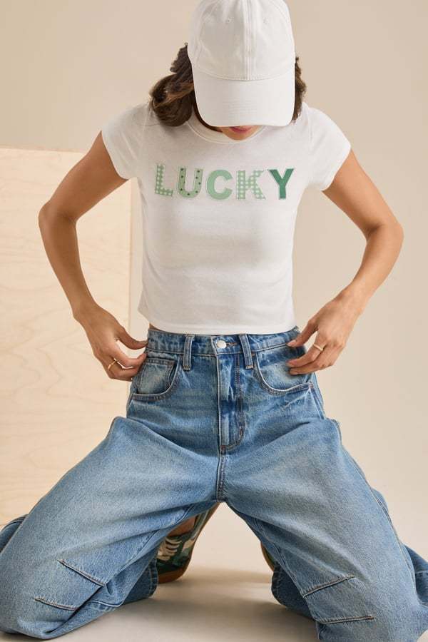 Lucky Patchwork Baby Tee