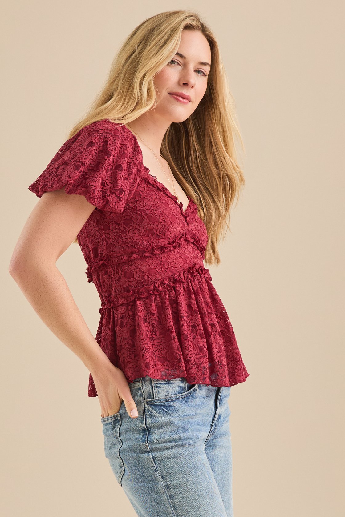 Catherine Lace Babydoll Top