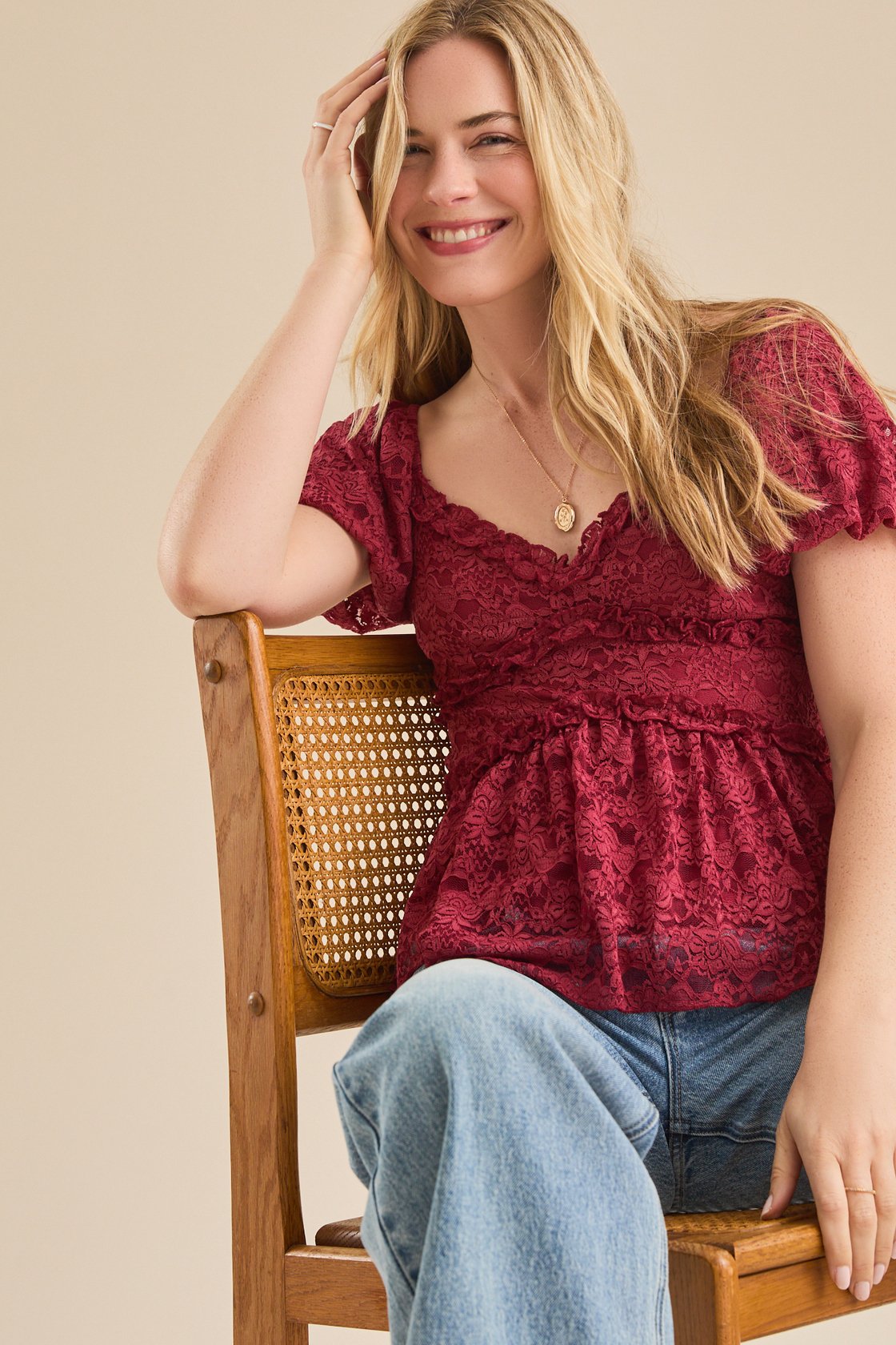 Catherine Lace Babydoll Top