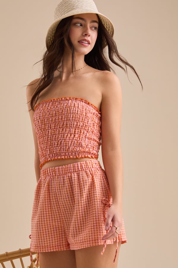 Lizzy Gingham Tube Top