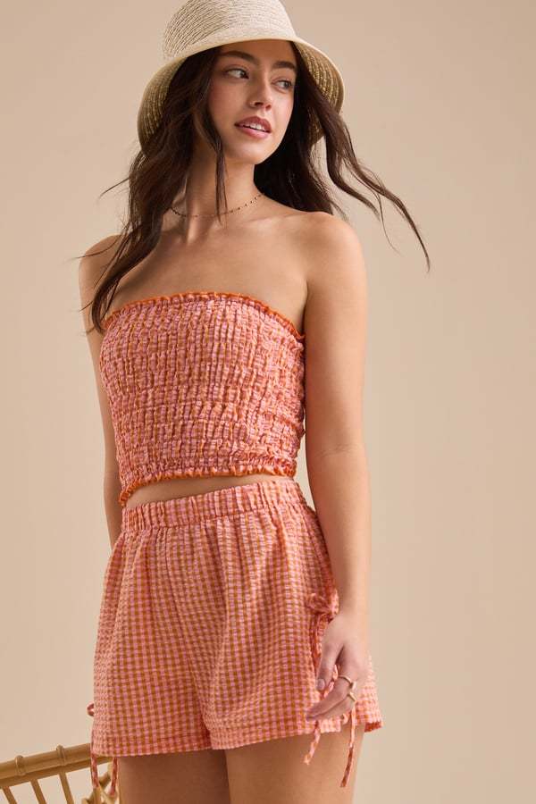 Lizzy Gingham Tube Top