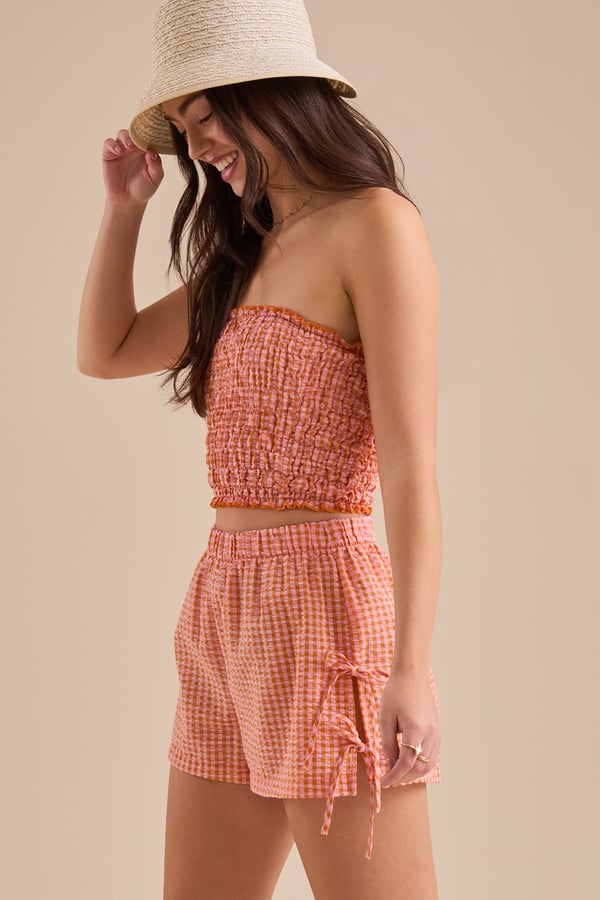 Lizzy Gingham Tube Top