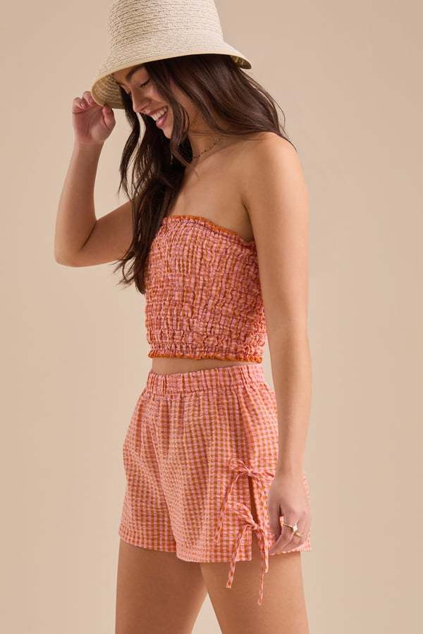 Lizzy Gingham Tube Top