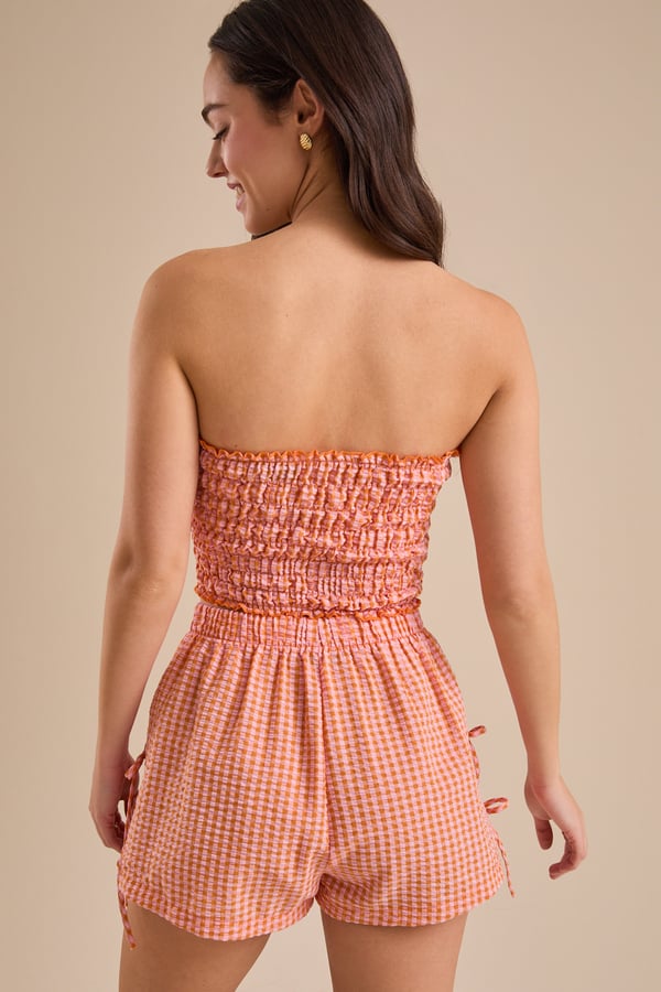 Lizzy Gingham Tube Top