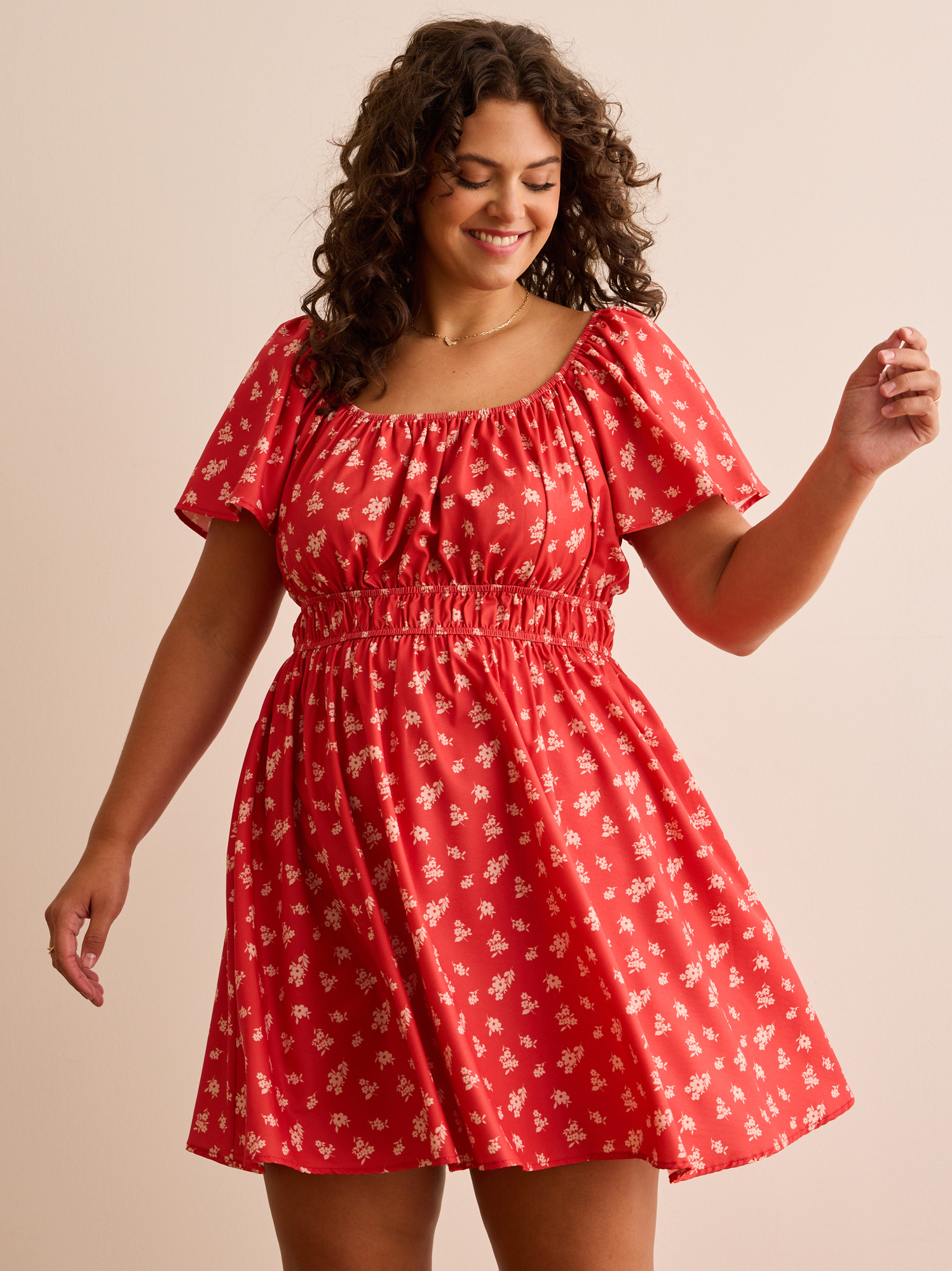 Cora Elastic Waist Mini Dress