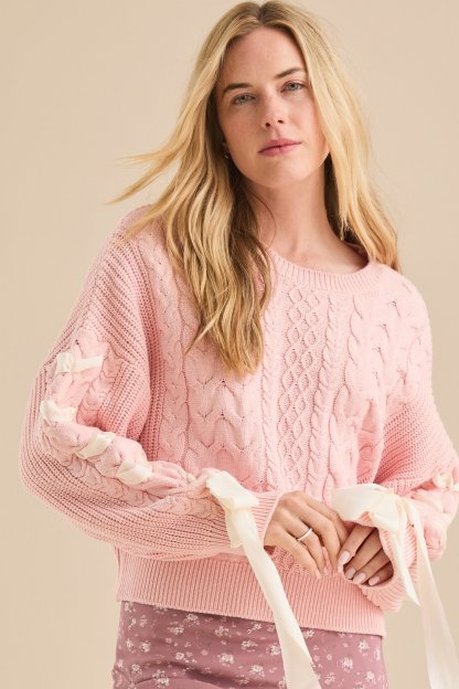 Cory Ribbon Sleeve Sweater