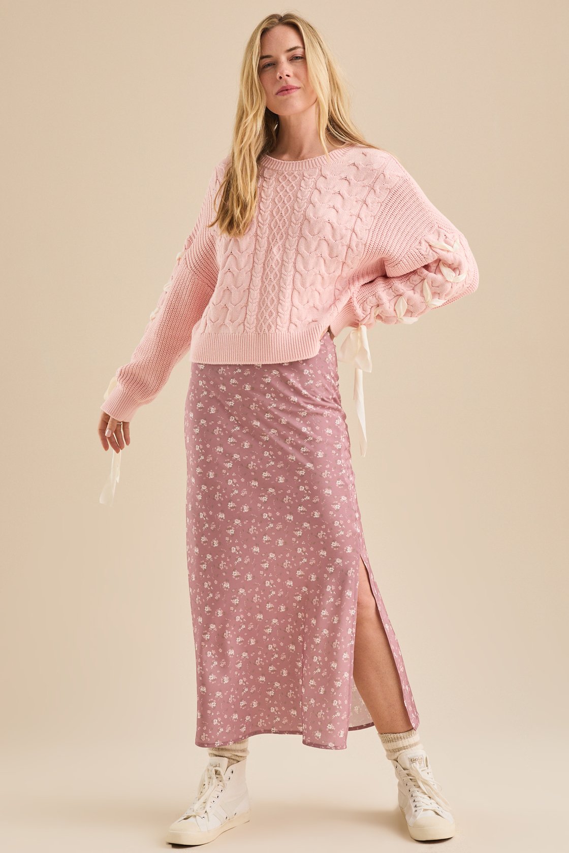 Cory Ribbon Sleeve Sweater