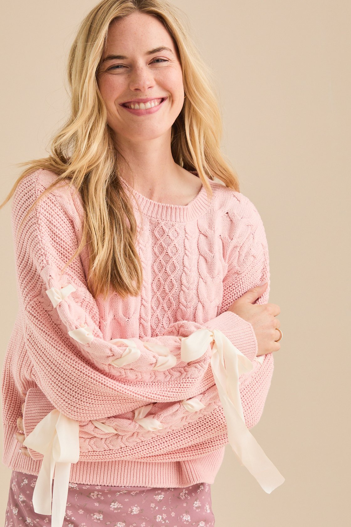 Cory Ribbon Sleeve Sweater