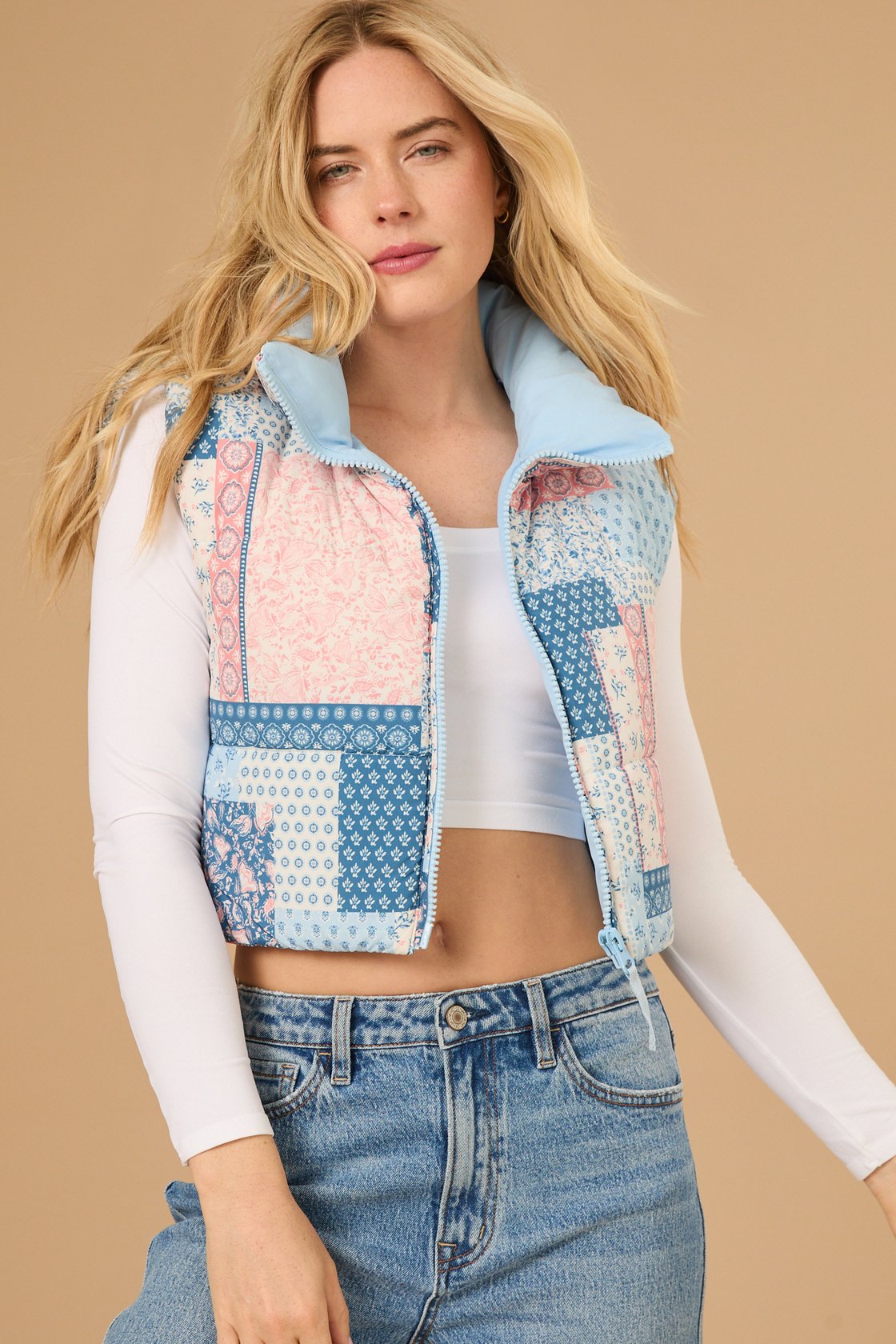 Petal Patchwork Puffer Vest
