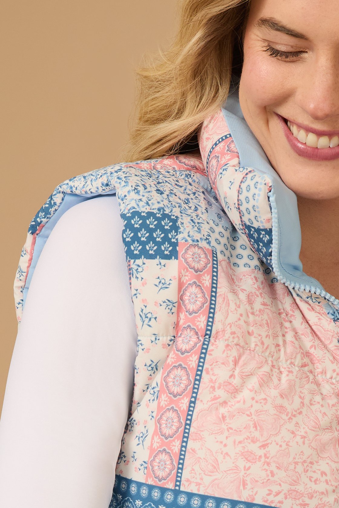 Petal Patchwork Puffer Vest