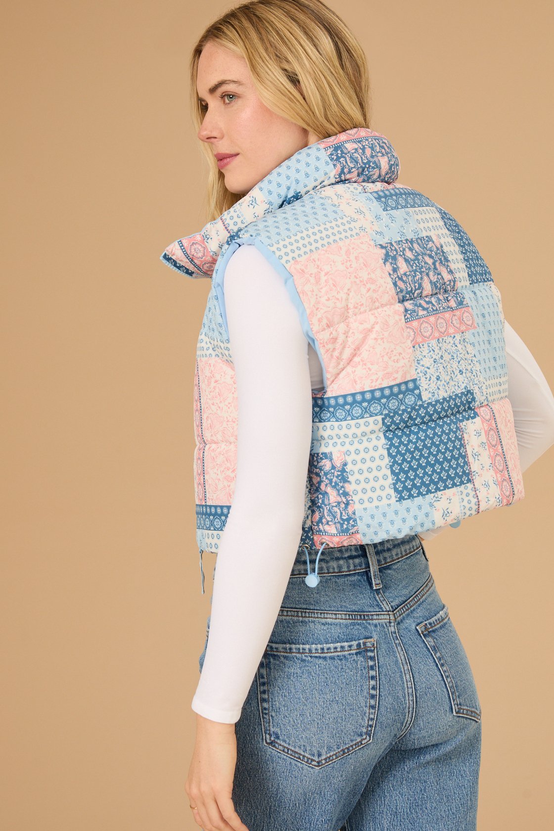 Petal Patchwork Puffer Vest