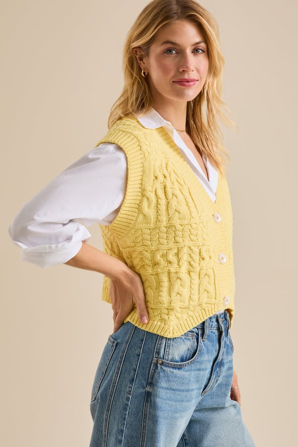 Tiana Oversized Button-Up Sweater Vest
