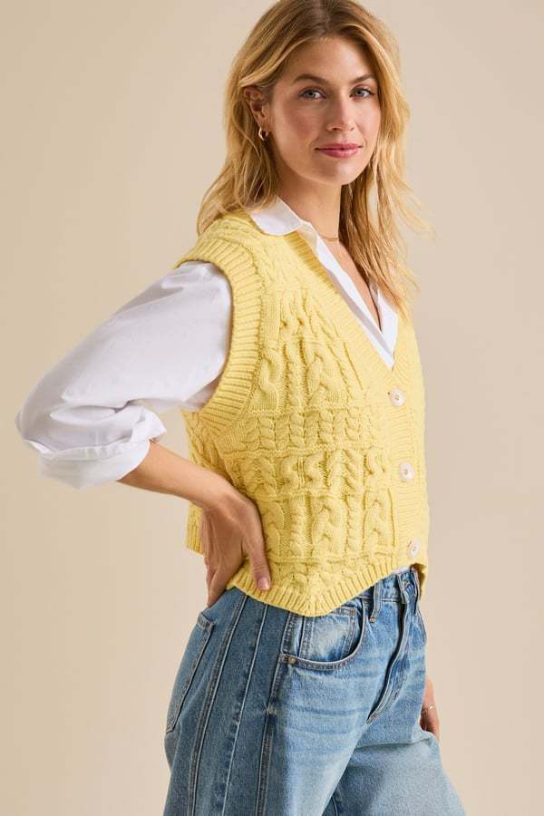 Tiana Oversized Button-Up Sweater Vest
