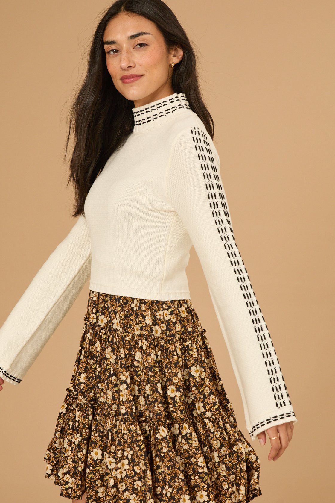Zoe Contrast Stitch Sweater