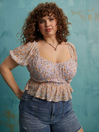 Noelle Cinch Waist Babydoll Top