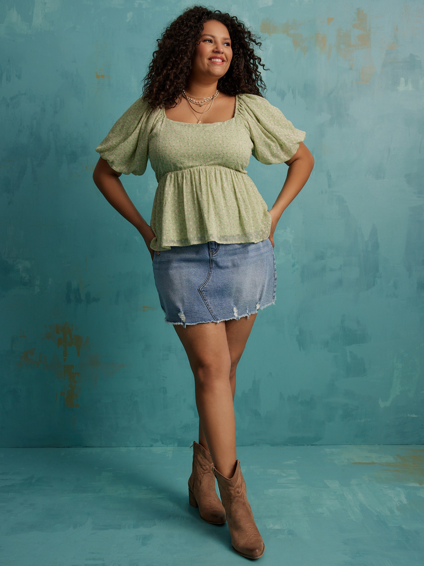 Suda Puff Sleeve Babydoll Top