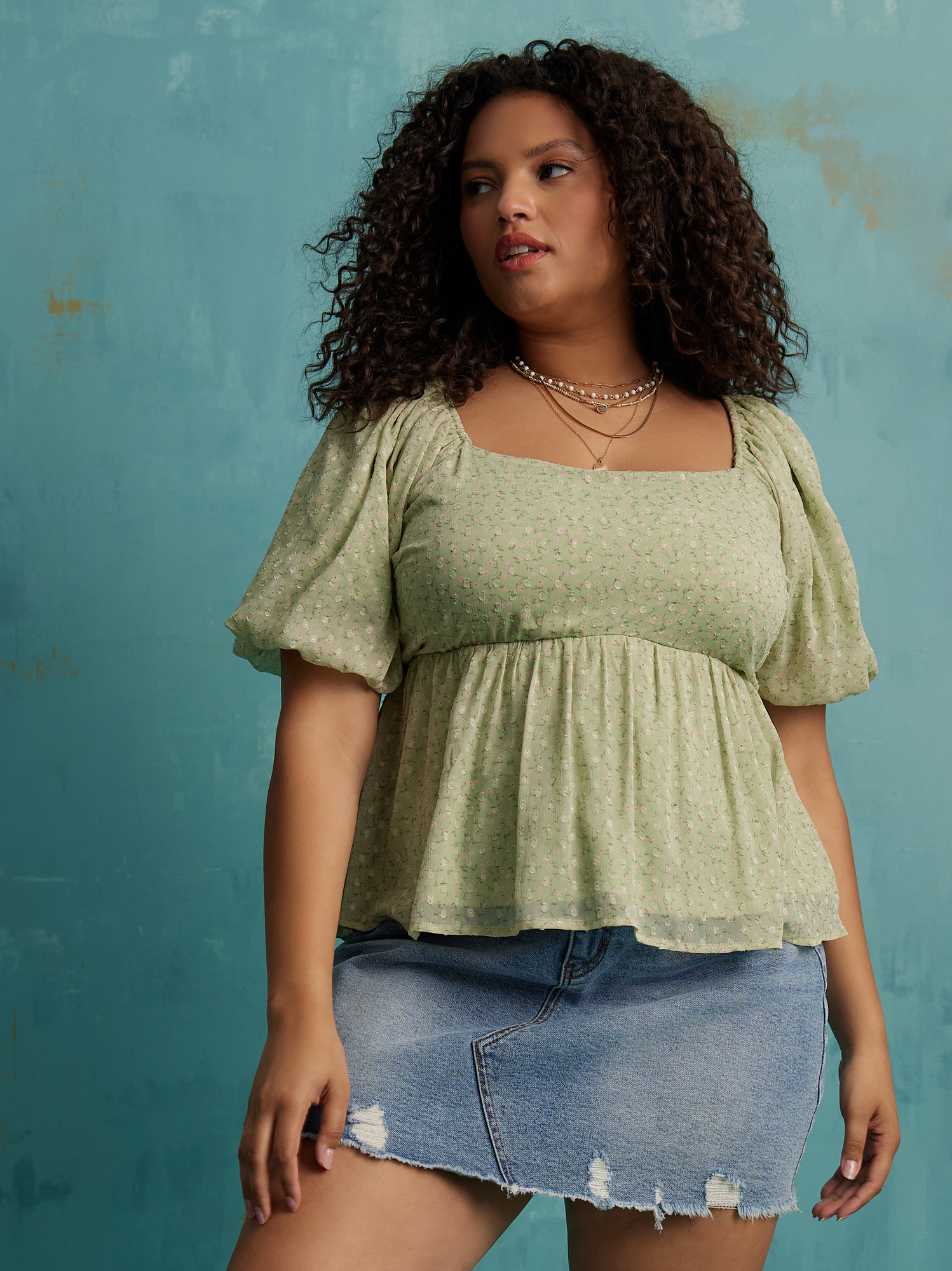 Suda Puff Sleeve Babydoll Top