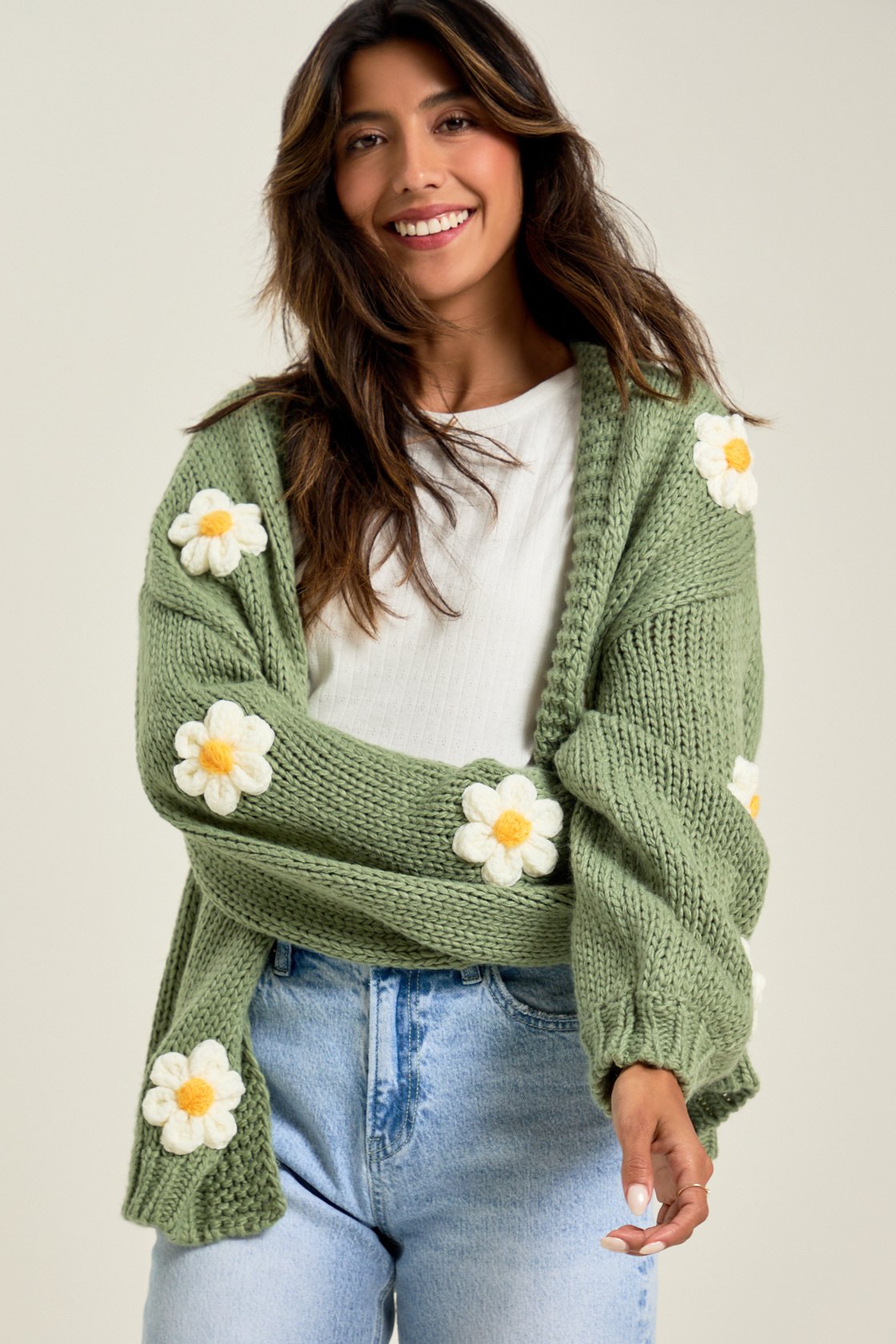 Daisie 3D Floral Cardigan